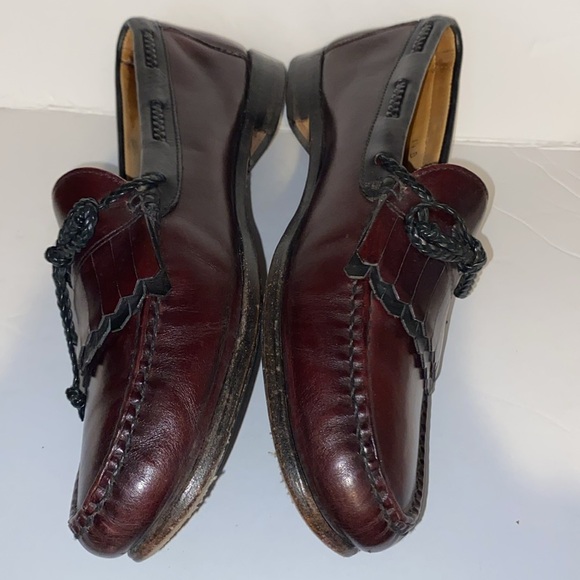 Allen Edmonds Cardamon and Black Woodstock Kiltie Leather Loafers - Picture 5 of 10